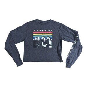FRIENDS Graphic Long Sleeve Cropped Crew Neck T-Shirt Medium